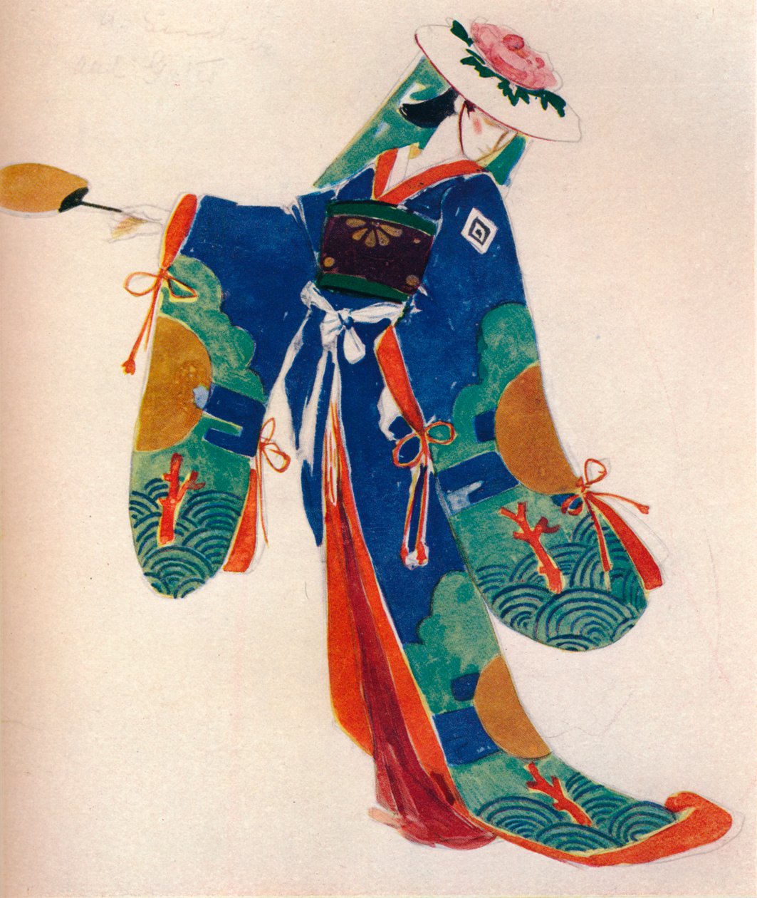 „Projekt kostiumu dla damy chóru, w Mikado”, c1926 autorstwa Charles S Ricketts