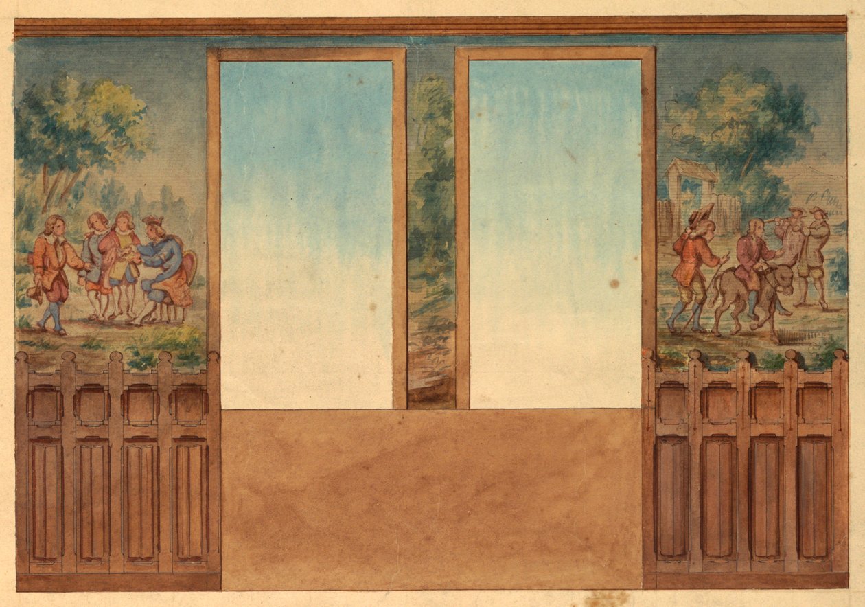 Projekt części schodów, Château-sur-Mer, Newport, Rhode Island autorstwa Charles Salagnad, French