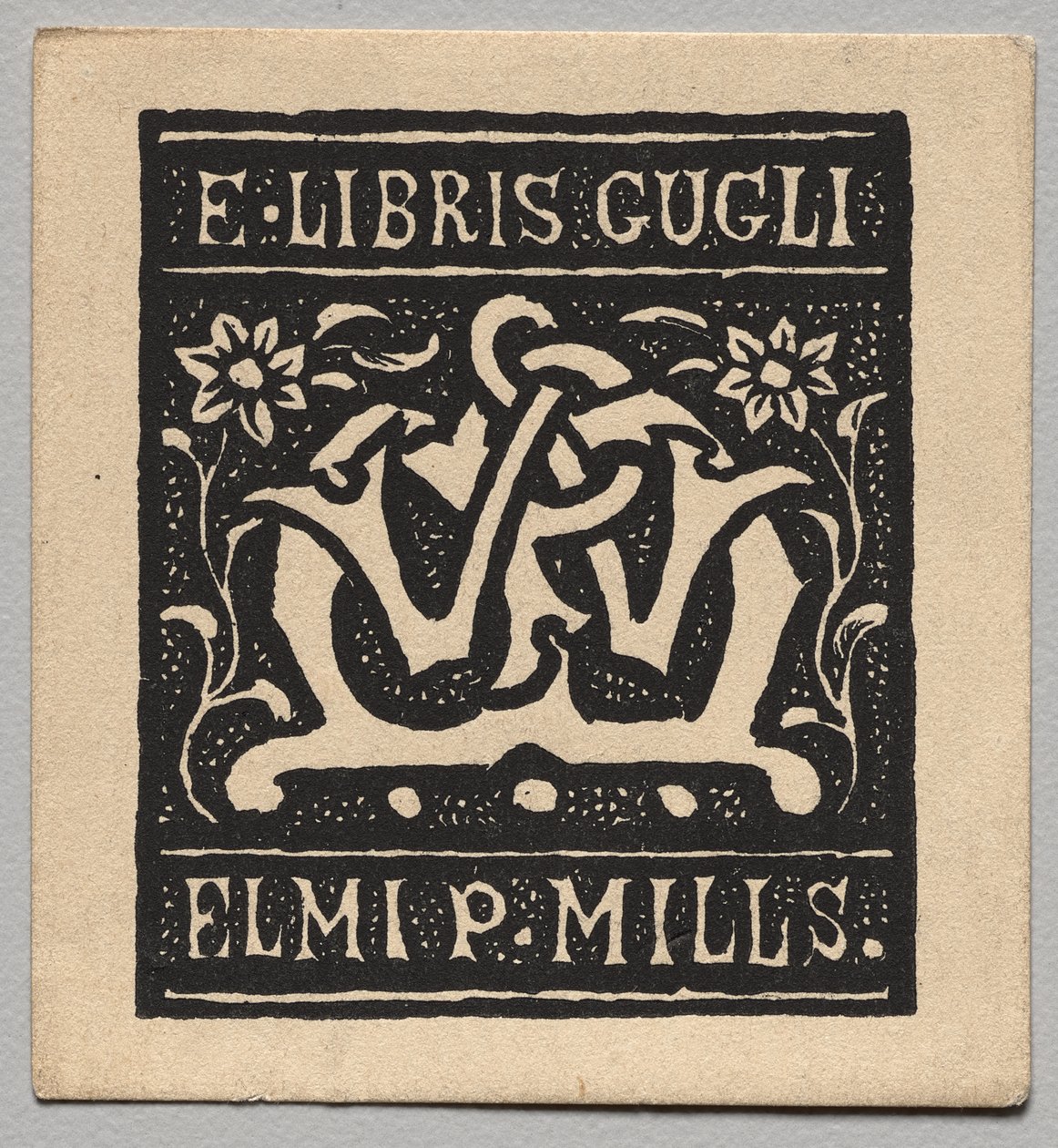 Ekslibris: Elmi P. Mills autorstwa Charles Samuel Keene