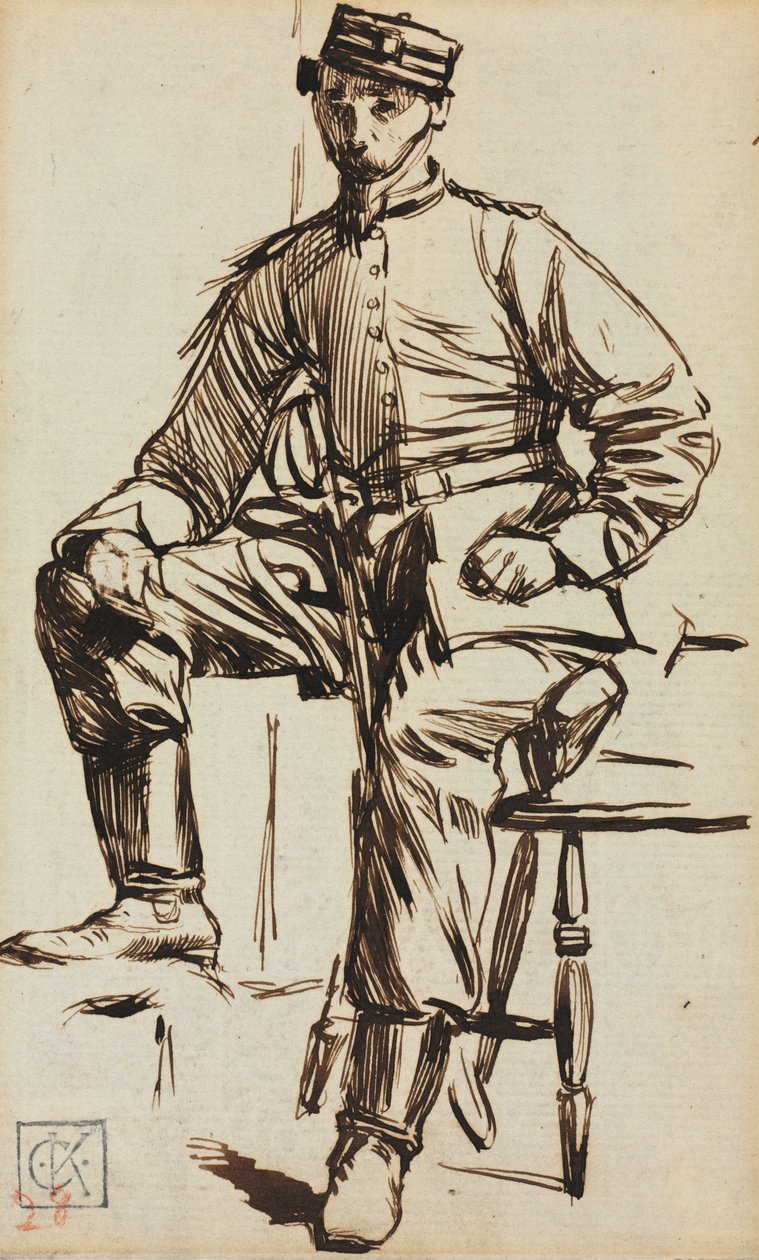 Charles Keene jako wolontariusz. autorstwa Charles Samuel Keene