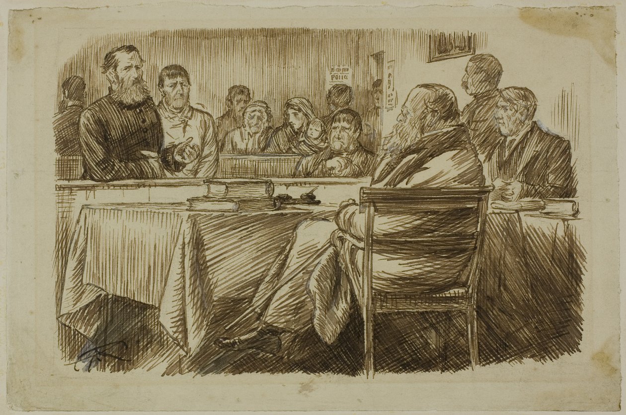 Scena dworska autorstwa Charles Samuel Keene