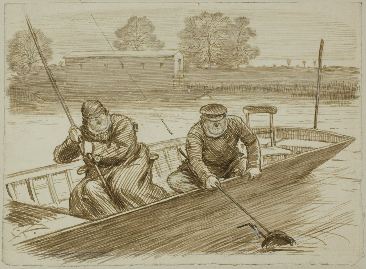 Scena wędkarska autorstwa Charles Samuel Keene