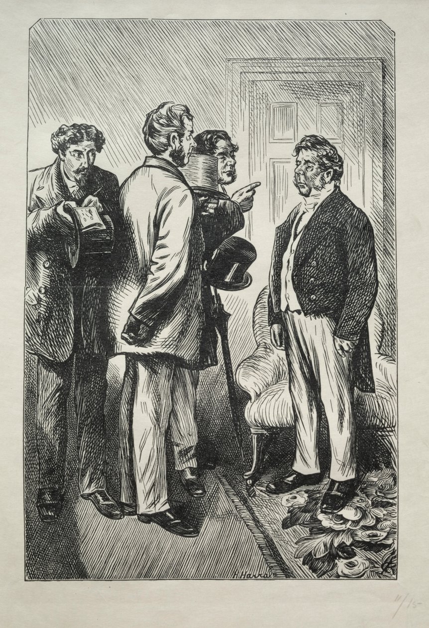 Nasz bożonarodzeniowy indyk, pan Bobsby zaniepokojony, 1868. autorstwa Charles Samuel Keene