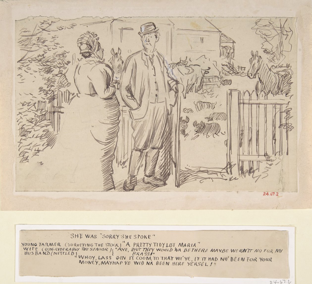 Była przepraszam, że mówiła, 1870-1891. autorstwa Charles Samuel Keene
