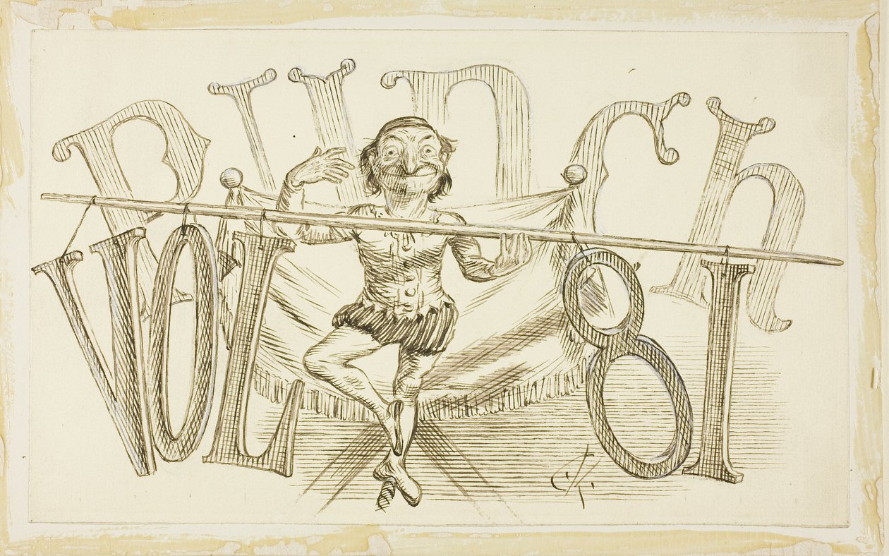 Studium dla strony tytułowej z Punch, tom 81 autorstwa Charles Samuel Keene