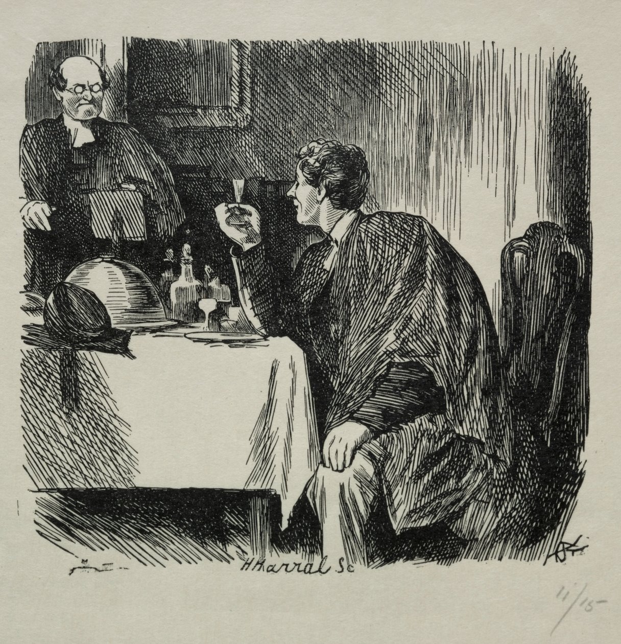 Wieczerza Tomkinsa i jak to się skończyło, 1868. autorstwa Charles Samuel Keene