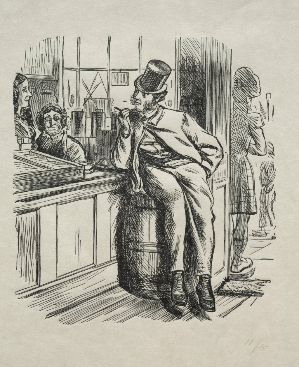 Co się stało z zabiciem bogatego wujka w Boże Narodzenie? autorstwa Charles Samuel Keene