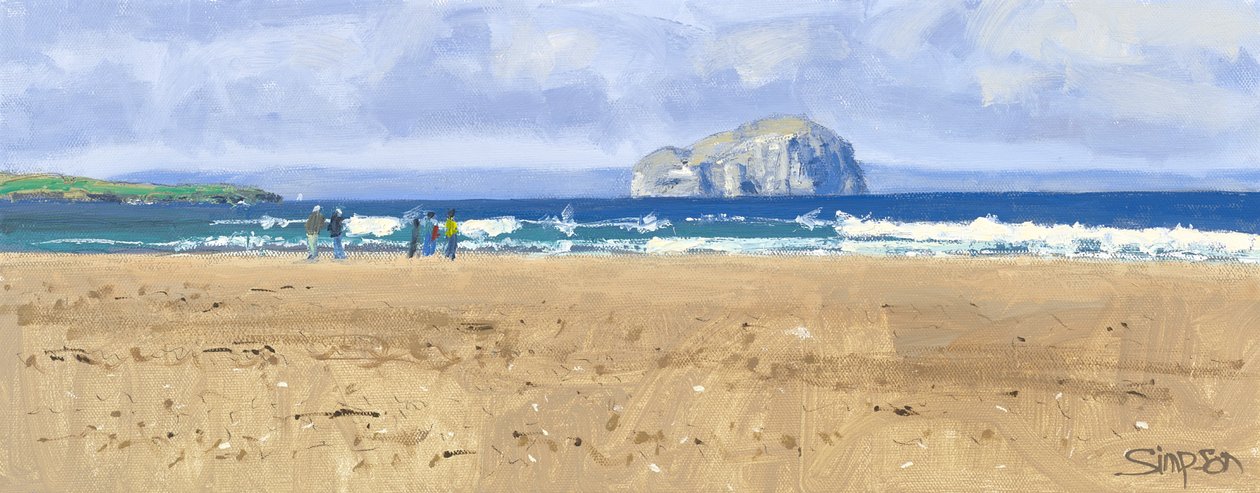 Bass Rock, Belhaven, 2015 (olej na płótnie) autorstwa Charles Simpson