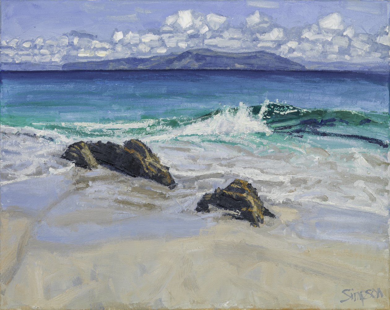 Breaking Wave, 2016 (olej na płótnie) autorstwa Charles Simpson