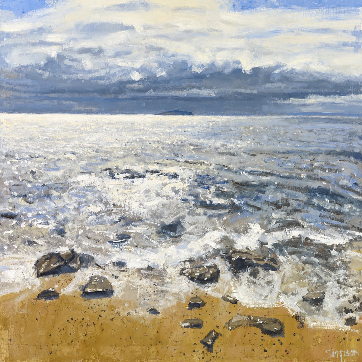 Crail Shore, 2015 (olej na płótnie) autorstwa Charles Simpson