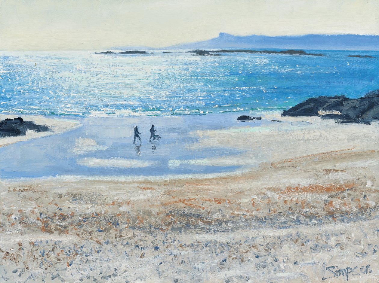 Crossing the Beach, 2014 (olej na płótnie) autorstwa Charles Simpson