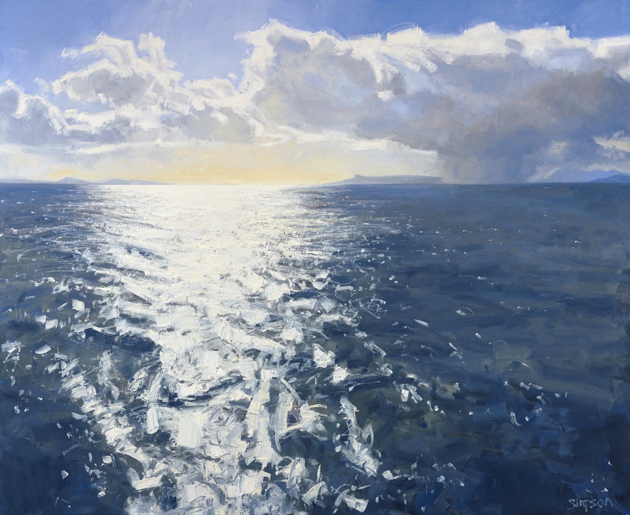 Crossing the Sound, 2015 (olej na płótnie) autorstwa Charles Simpson