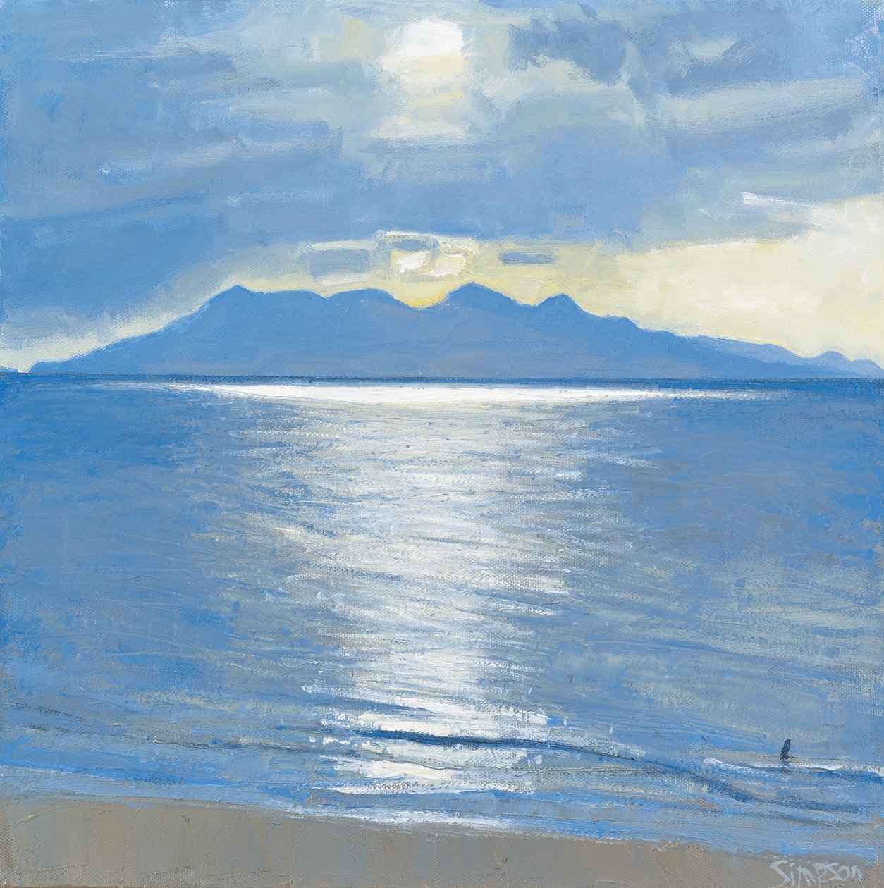 Evening Bather, 2014 (olej na płótnie) autorstwa Charles Simpson