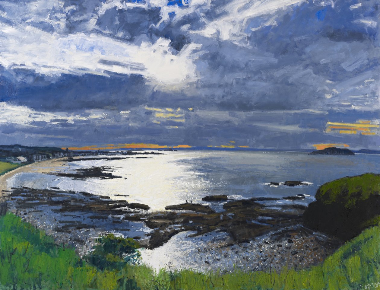 Wieczór, North Berwick, 2012 (olej na płótnie) autorstwa Charles Simpson