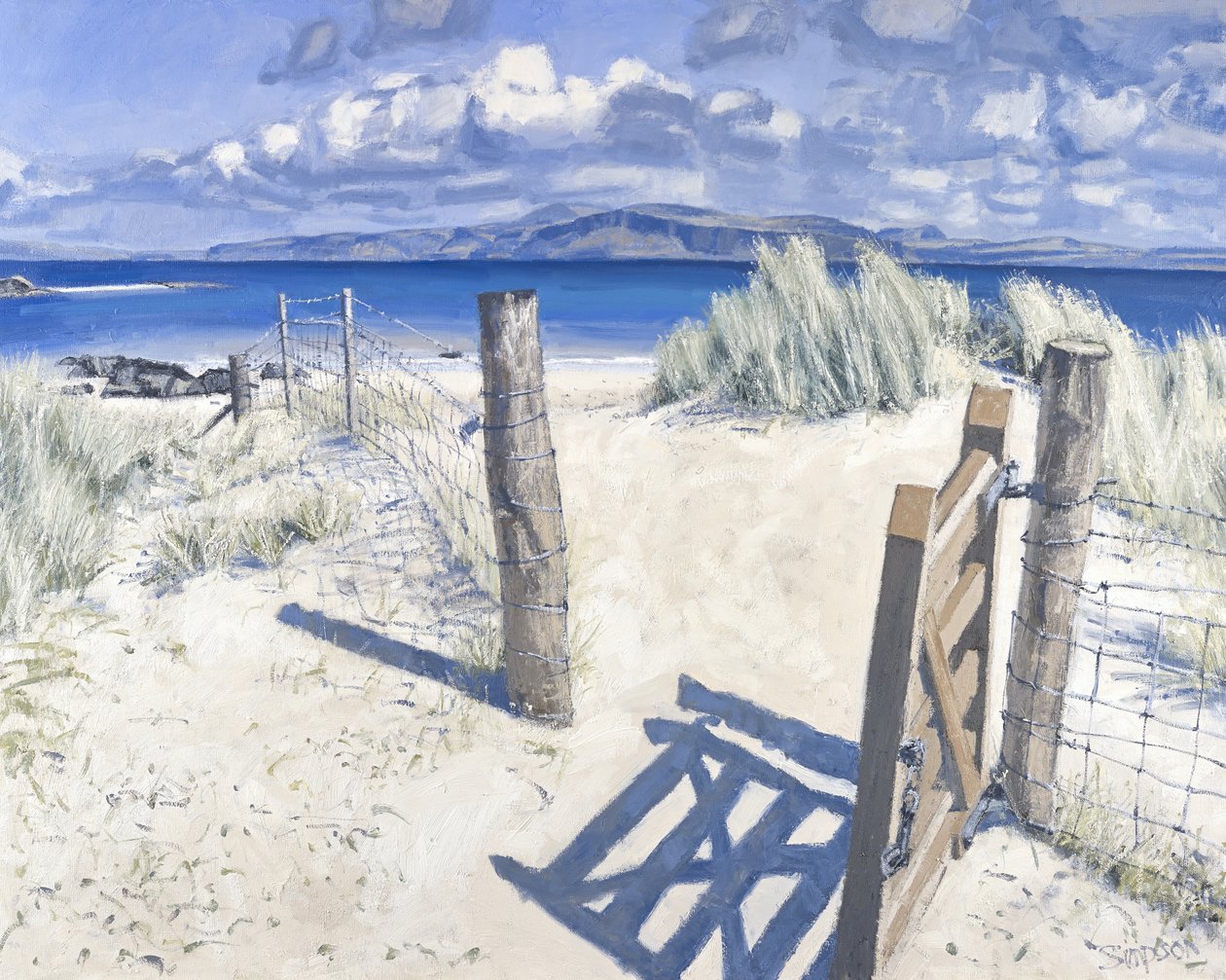 Brama na plażę północną, 2013 (olej na płótnie) autorstwa Charles Simpson