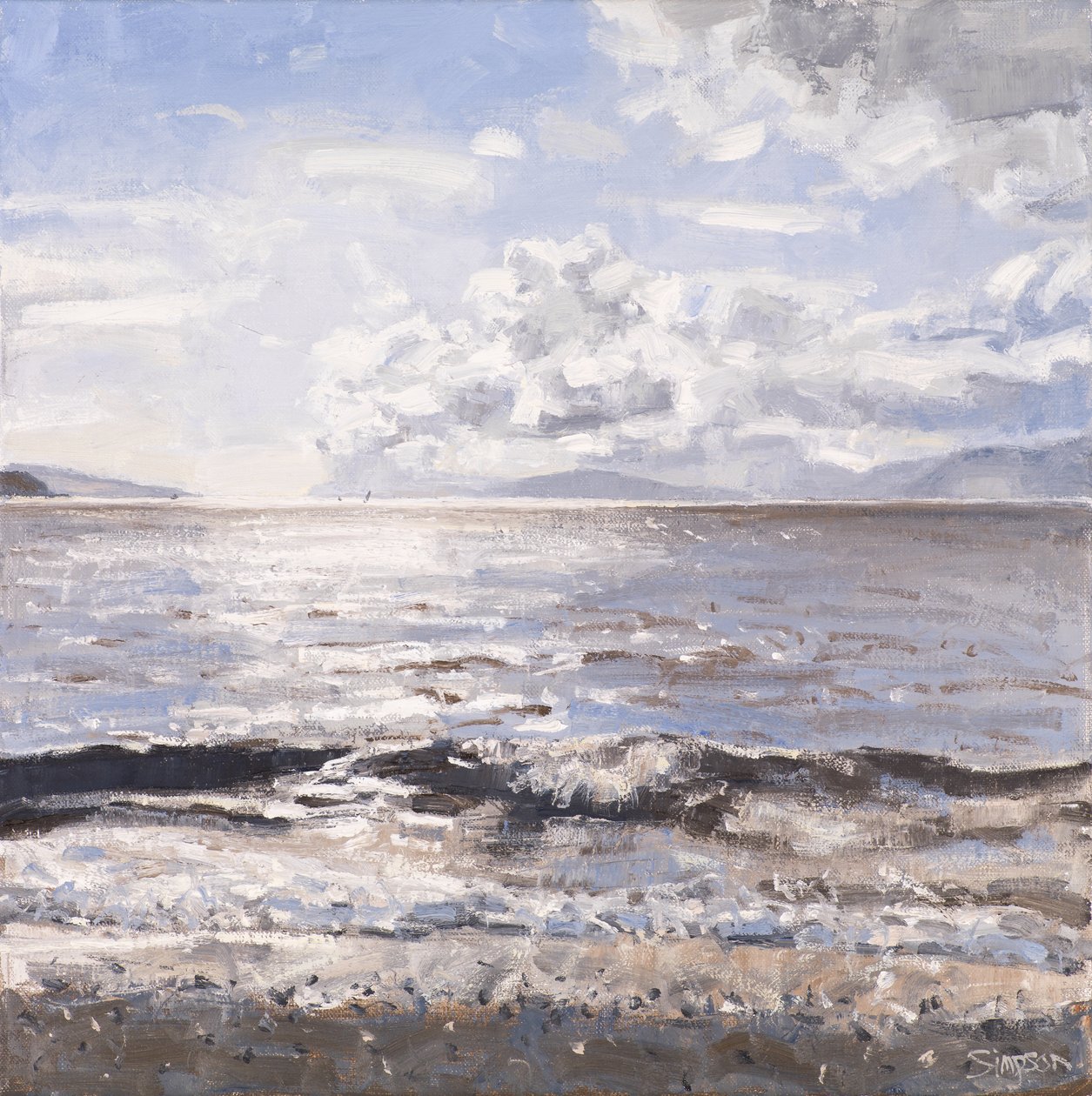 Grey Sea, Ledaig, 2017 (olej na płótnie) autorstwa Charles Simpson