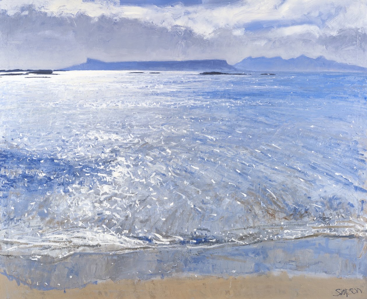 Późne popołudnie, Eigg i Rum, 2013 (olej na płótnie) autorstwa Charles Simpson