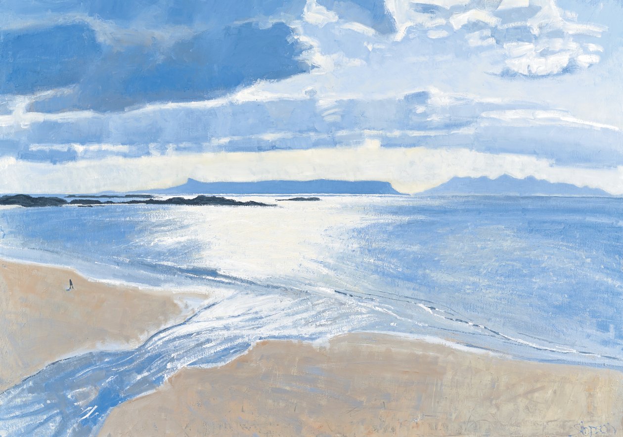 Światło na morzu, Eigg i Rum, 2015 (olej na płótnie) autorstwa Charles Simpson