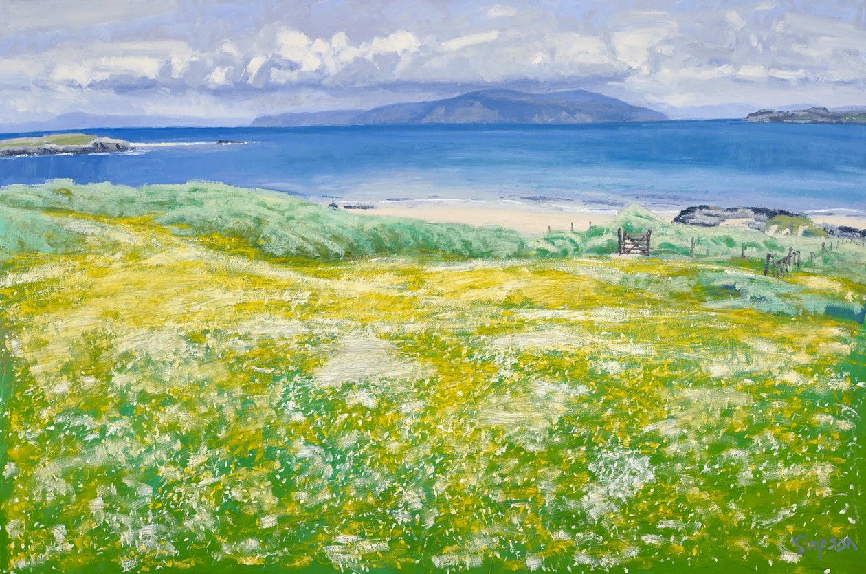 Machair, North End Iona, 2015 (olej na płótnie) autorstwa Charles Simpson