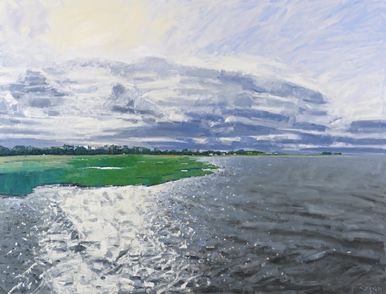 October Light, Aberlady, 2012 (olej na płótnie) autorstwa Charles Simpson