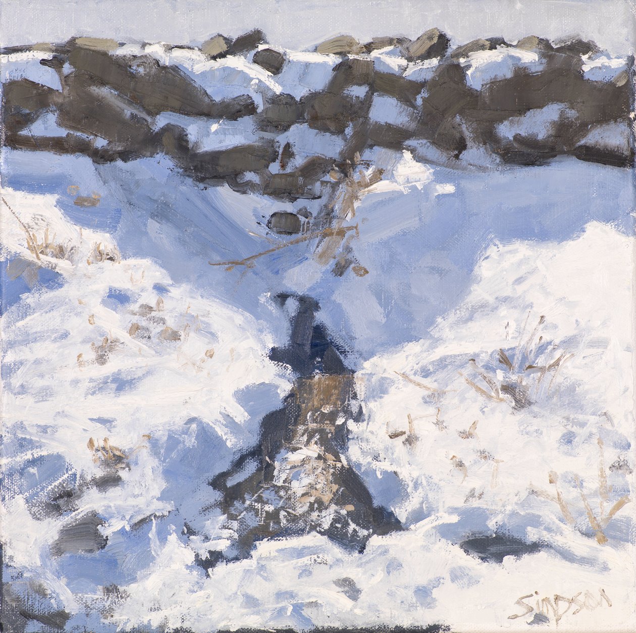 Roadside Snow, 2016 (olej na płótnie) autorstwa Charles Simpson