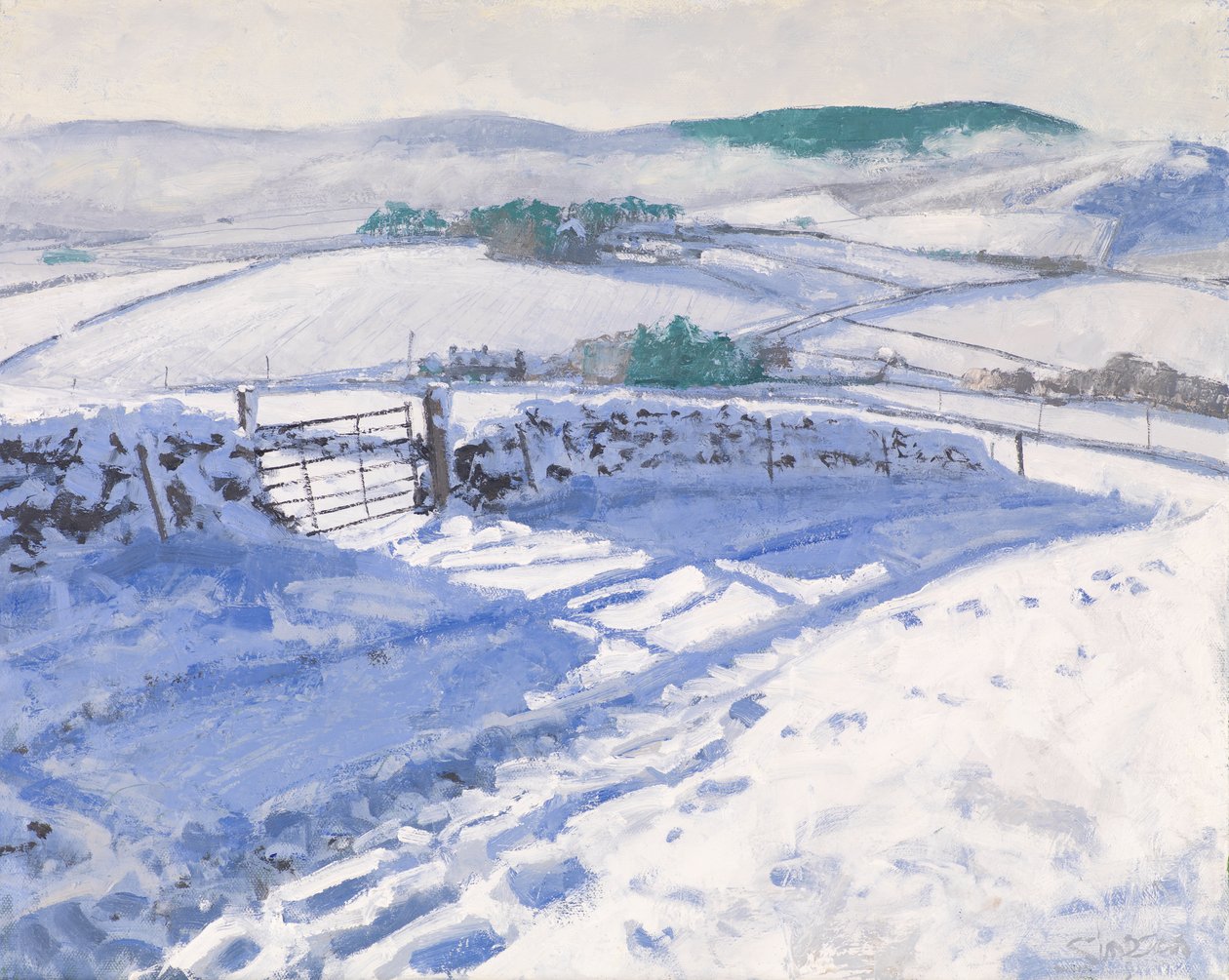 Śnieg: Mgła na wzgórzach, 2016 (olej na płótnie) autorstwa Charles Simpson