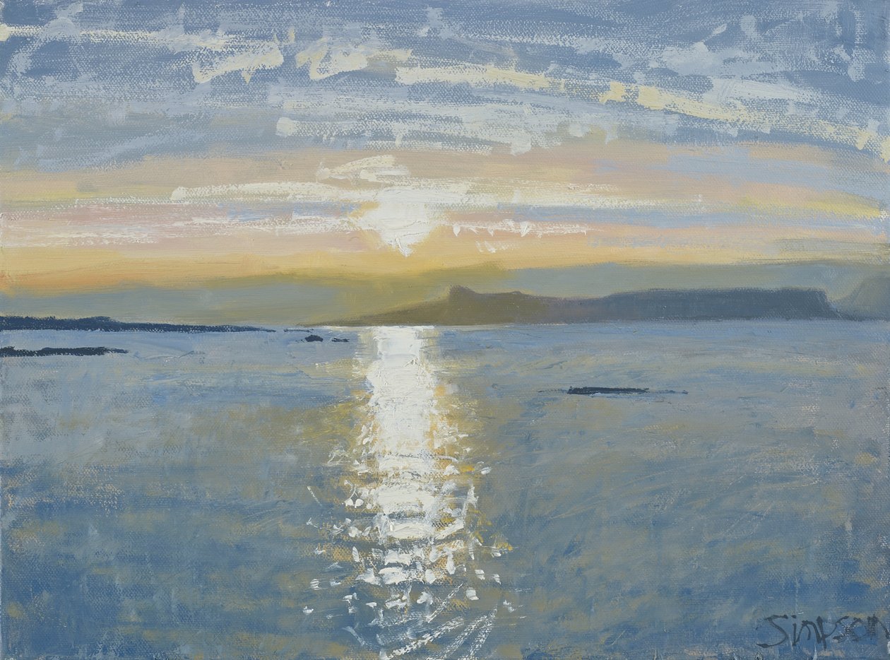 Sunset Sea, 2013 (olej na płótnie) autorstwa Charles Simpson