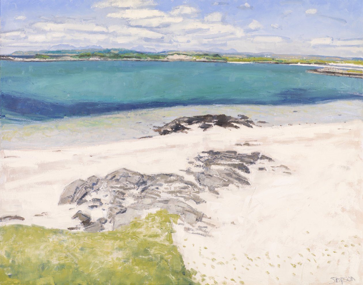 Traigh Morning, 2016 (olej na płótnie) autorstwa Charles Simpson