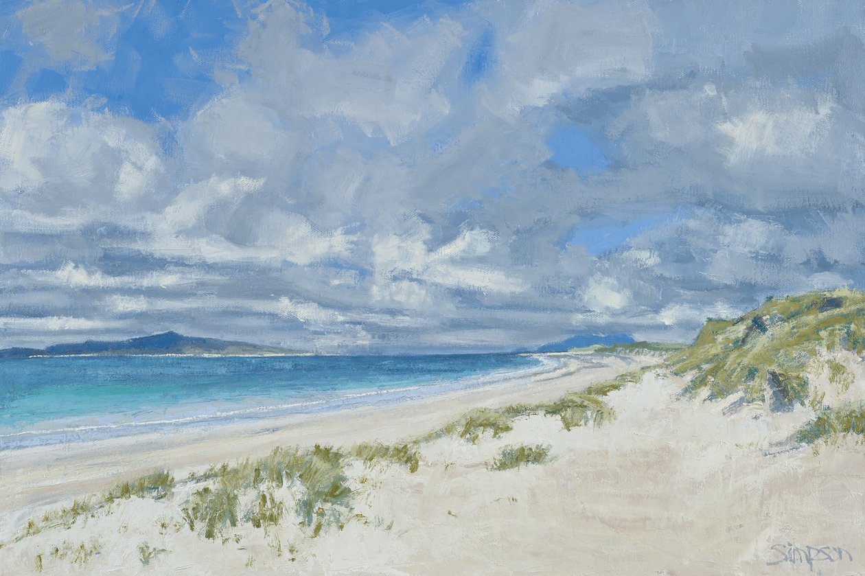 West Beach, Berneray, 2013 (olej na płótnie) autorstwa Charles Simpson