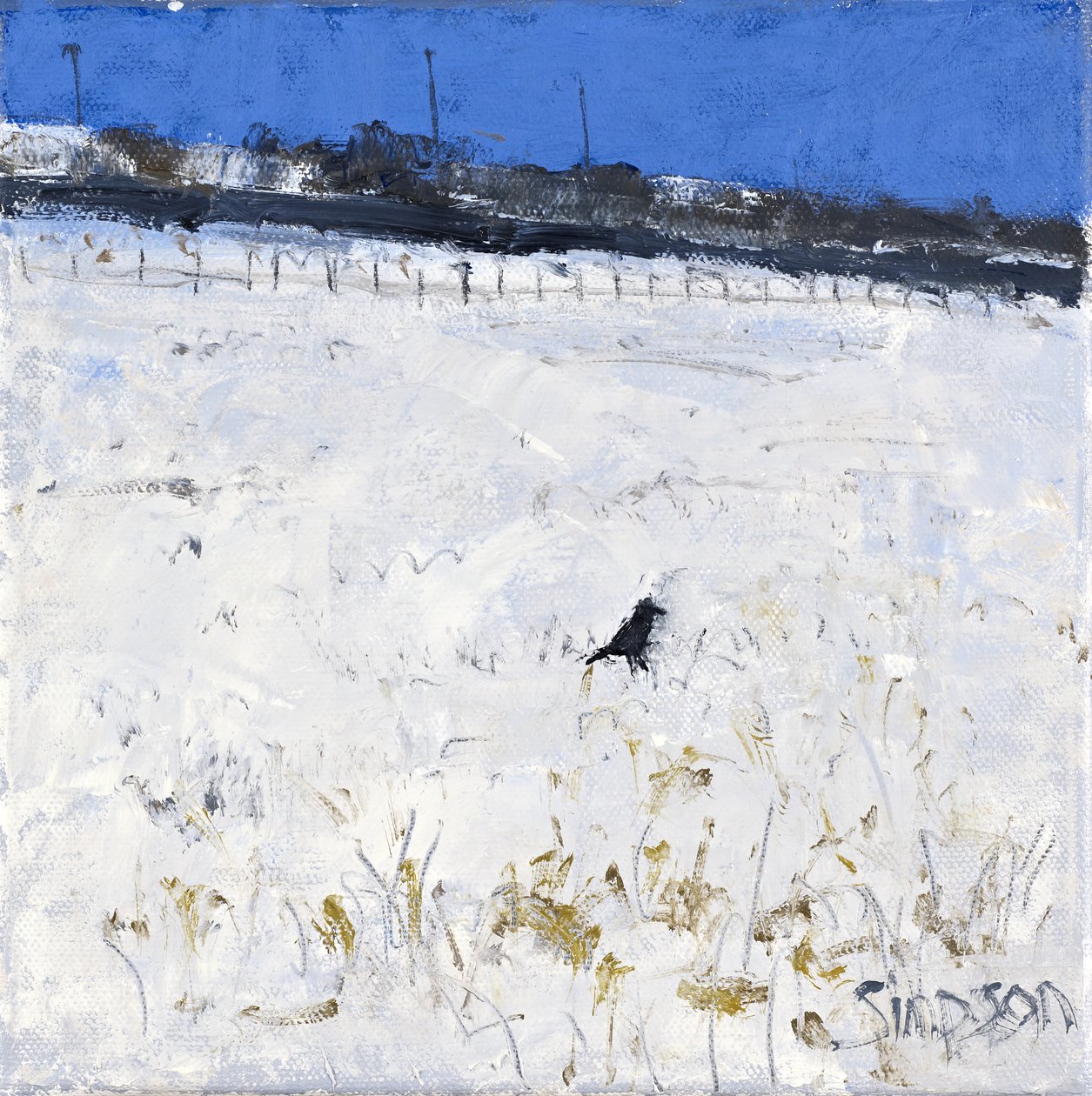 Zimowa wrona, 2011 (olej na płótnie) autorstwa Charles Simpson