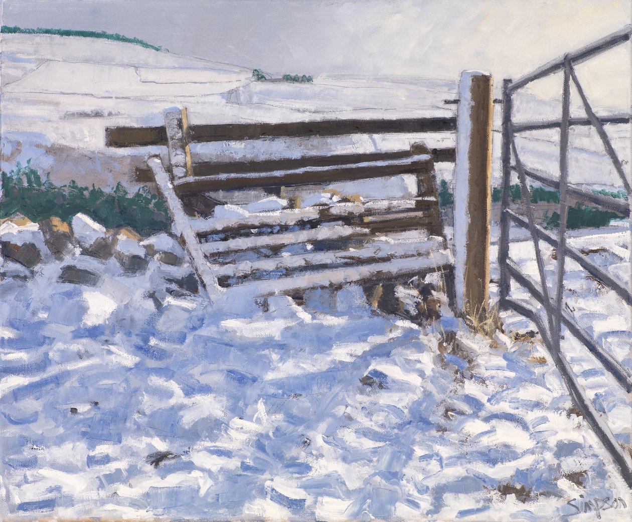 Winter Gate, 2017 (olej na płótnie) autorstwa Charles Simpson