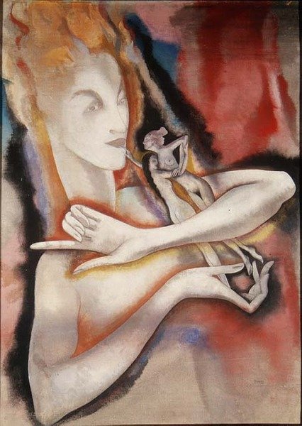 Ochrona duchowa, ok. 1926-28 (tempera na płótnie) autorstwa Charles Sims