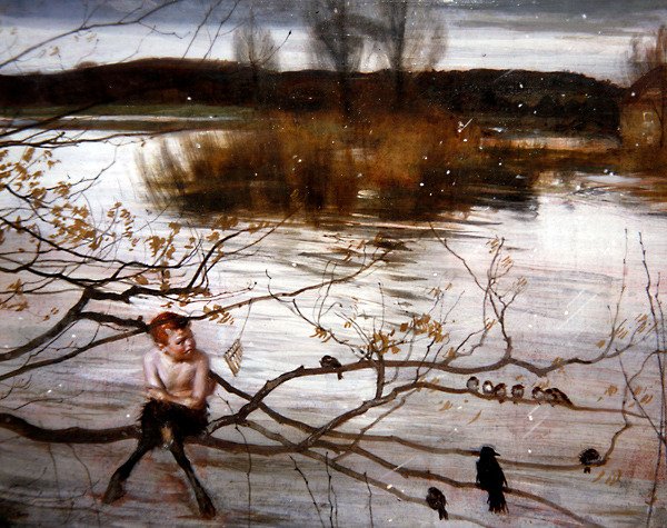 Uciekł piękne, ok. 1900 (olej na desce) autorstwa Charles Sims