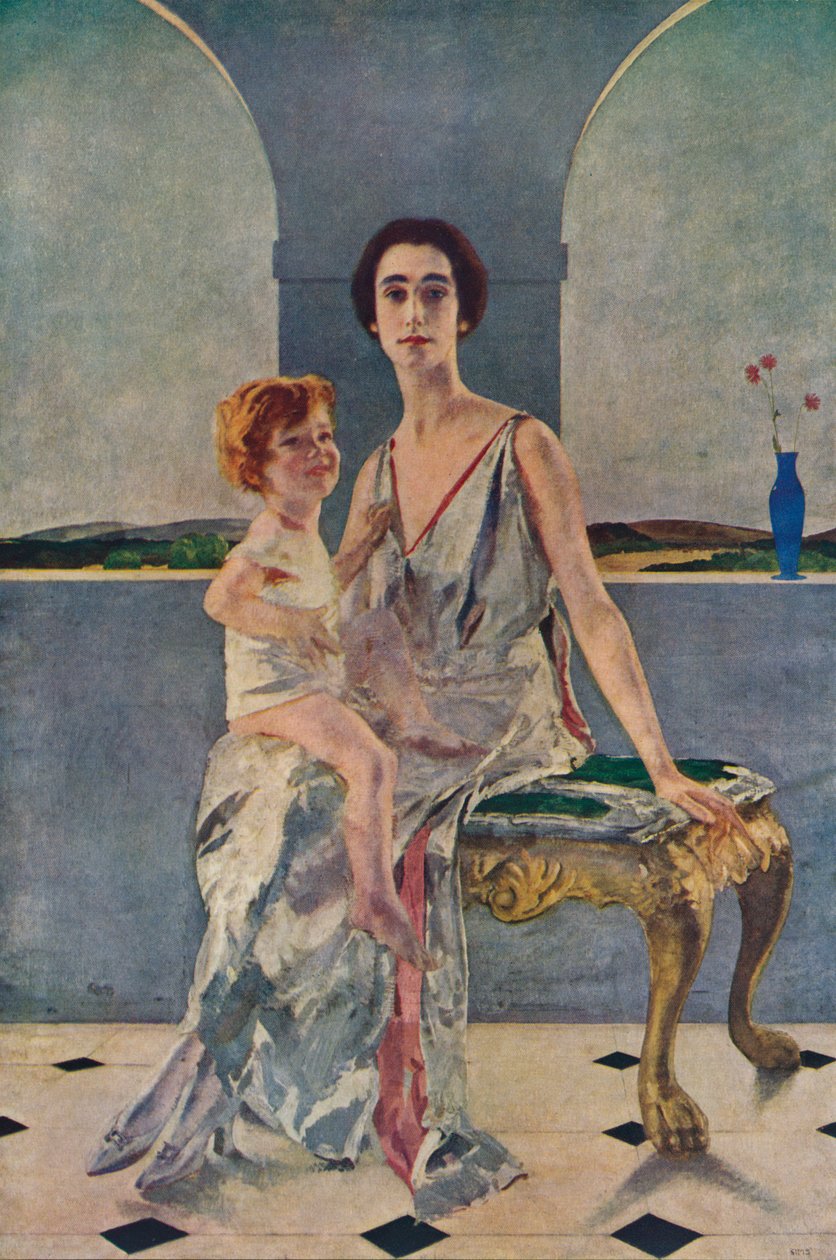 Hrabina Rocksavage i jej syn, 1922 1935 autorstwa Charles Sims