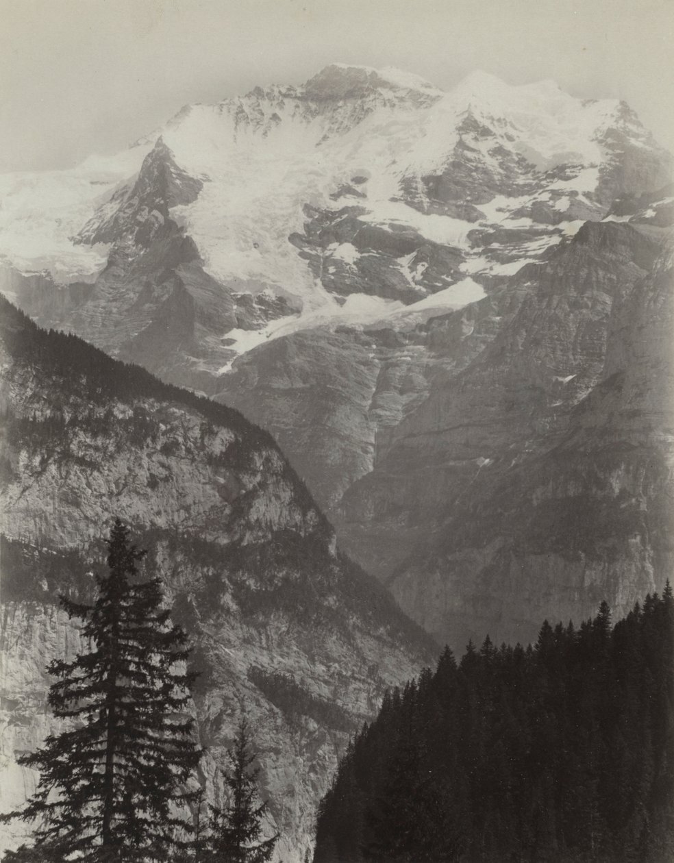 Jungfrau, Widok z Mürren, Szwajcaria, c. 1860. autorstwa Charles Soulier