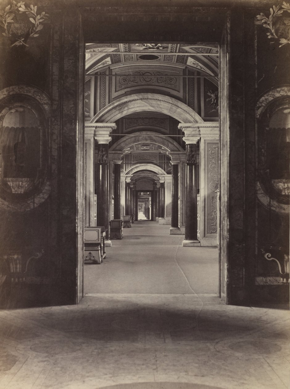 Biblioteka Watykańska, ok. 1860 r. (odbitka albuminowa z negatywu kolodionowego) autorstwa Charles Soulier
