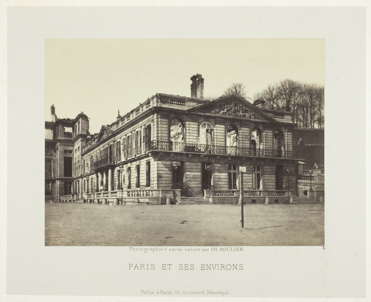 Palais de Saint-Cloud, z serii "Paris et ses environs" (Paryż i okolice) autorstwa Charles Soulier