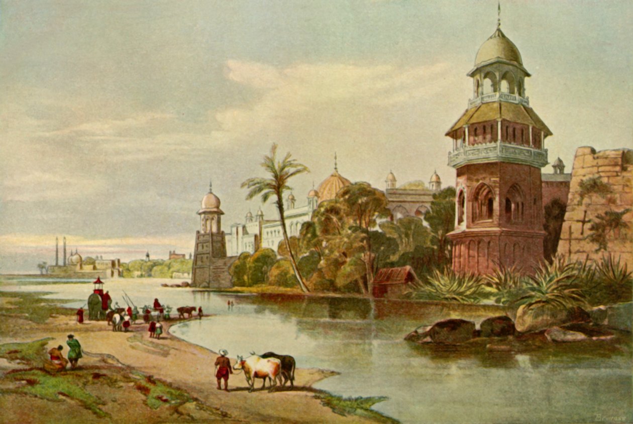 Delhi – Pałac Królów od strony rzeki, lata 40. XIX wieku, 1901. autorstwa Charles Stewart Hardinge