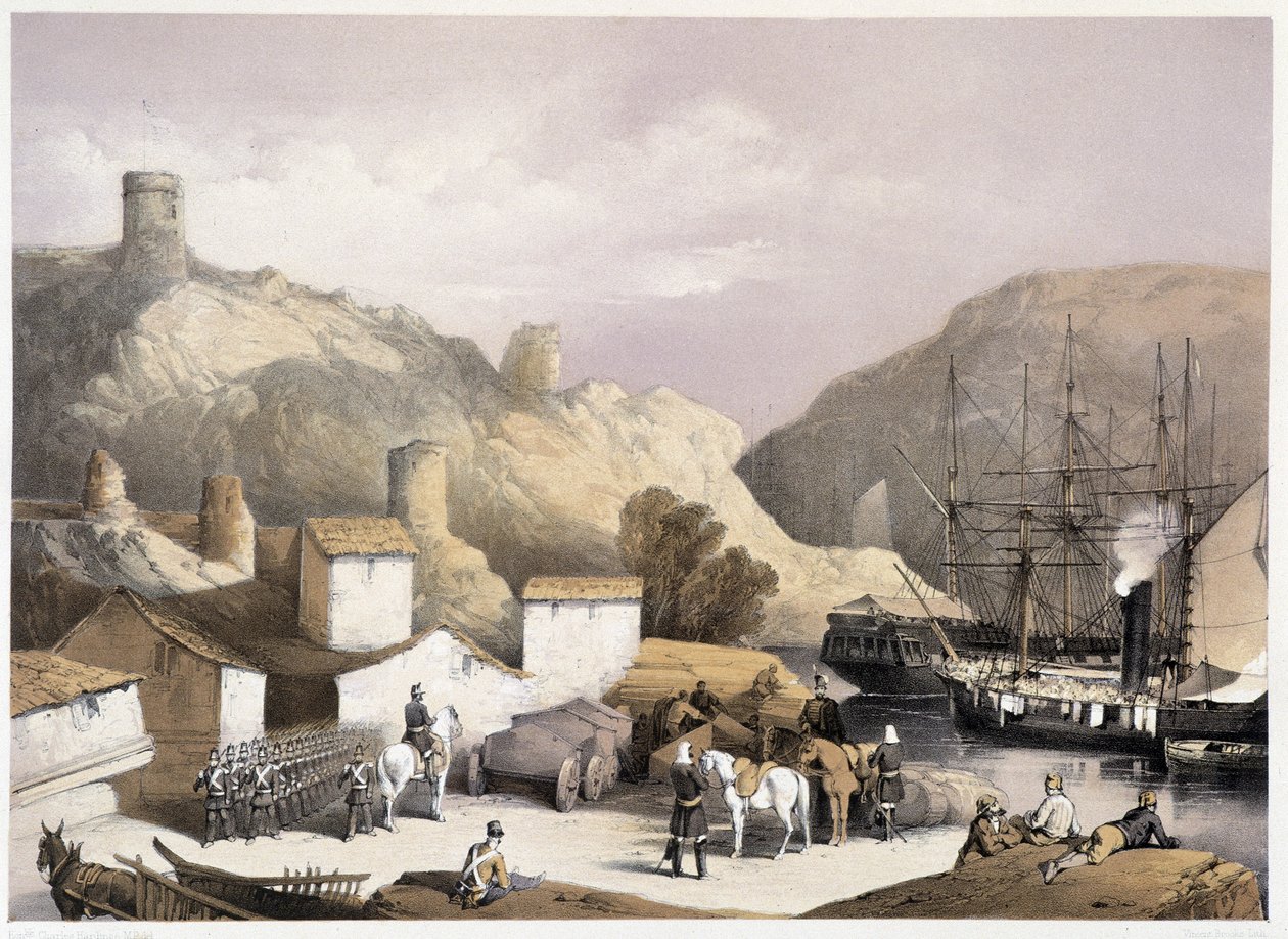 Port Kominiarka w „Sebastopolu”” Ch.Hardinge. Litho Vincenta Brooksa, zm. Londyn 1855 Henry Graves. autorstwa Charles Stewart Hardinge