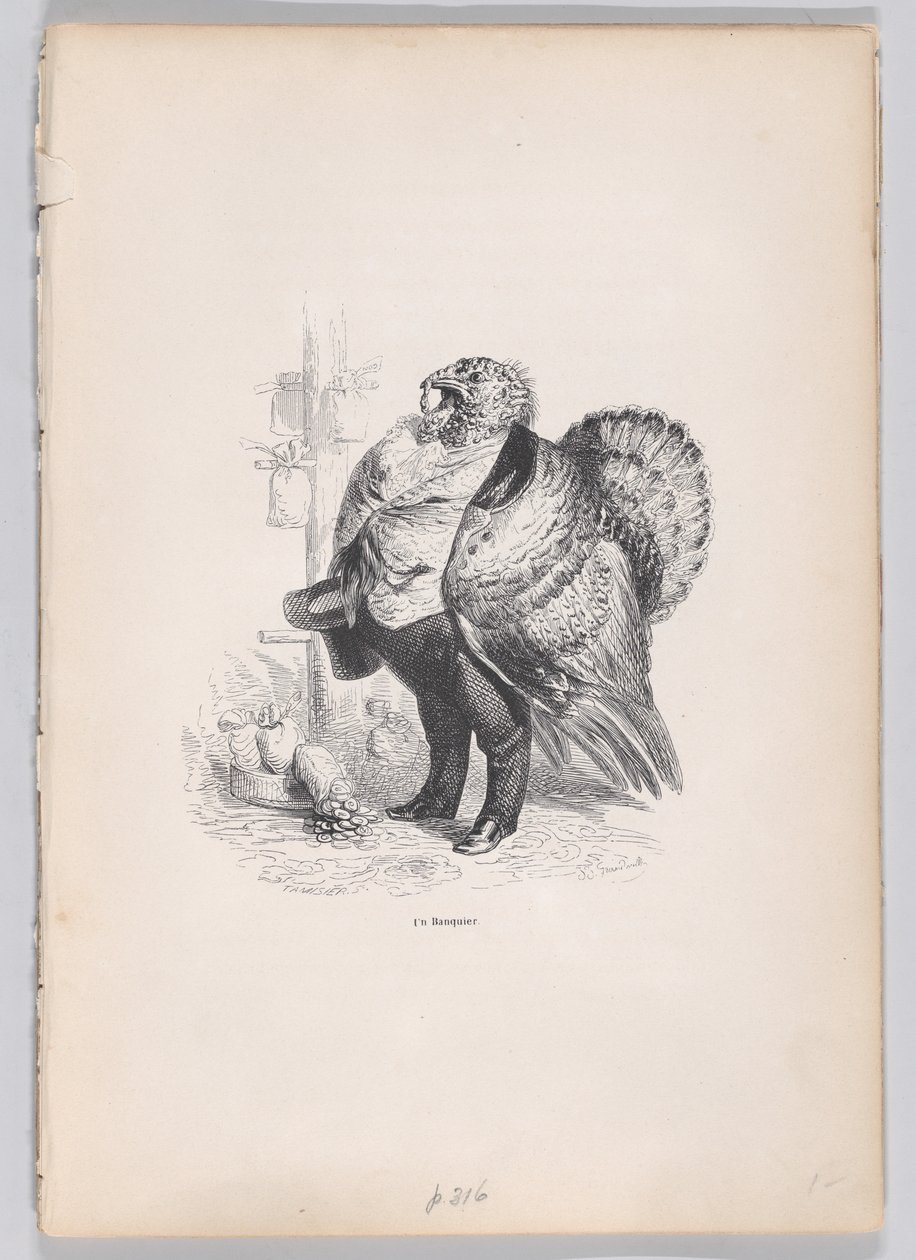 Bankier ze scen z prywatnego i publicznego życia zwierząt, ca. 1837-47. autorstwa Charles Tamisier