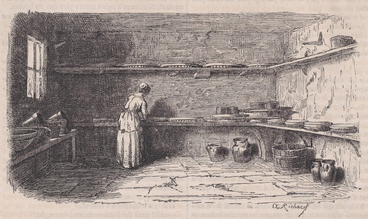 Mleczarnia, z Le Magasin Pittoresque, ca. 1852. autorstwa Charles Tamisier