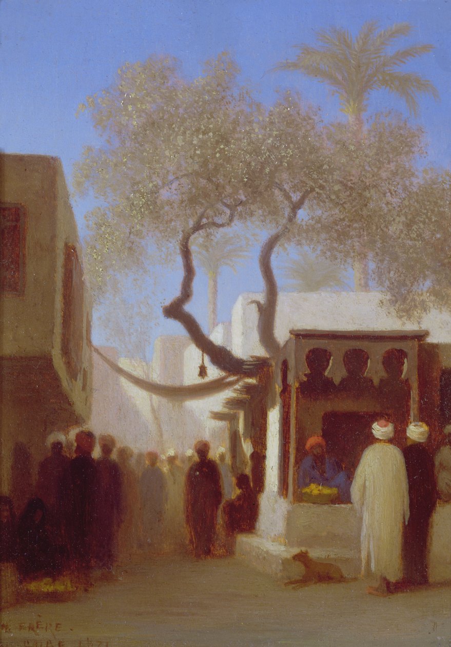 Scena targowa w Kairze autorstwa Charles Theodore Frere