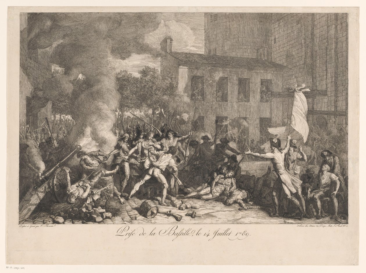 Beststorming van de Bastille, 14 lipca 1789 Szturm na Bastylię, 14 lipca 1789 (tytuł na obiekcie) autorstwa Charles Thevenin