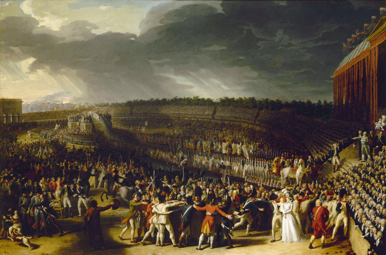 Święto Federacji na Polu Marsowym 14 lipca 1790, 1792. autorstwa Charles Thevenin