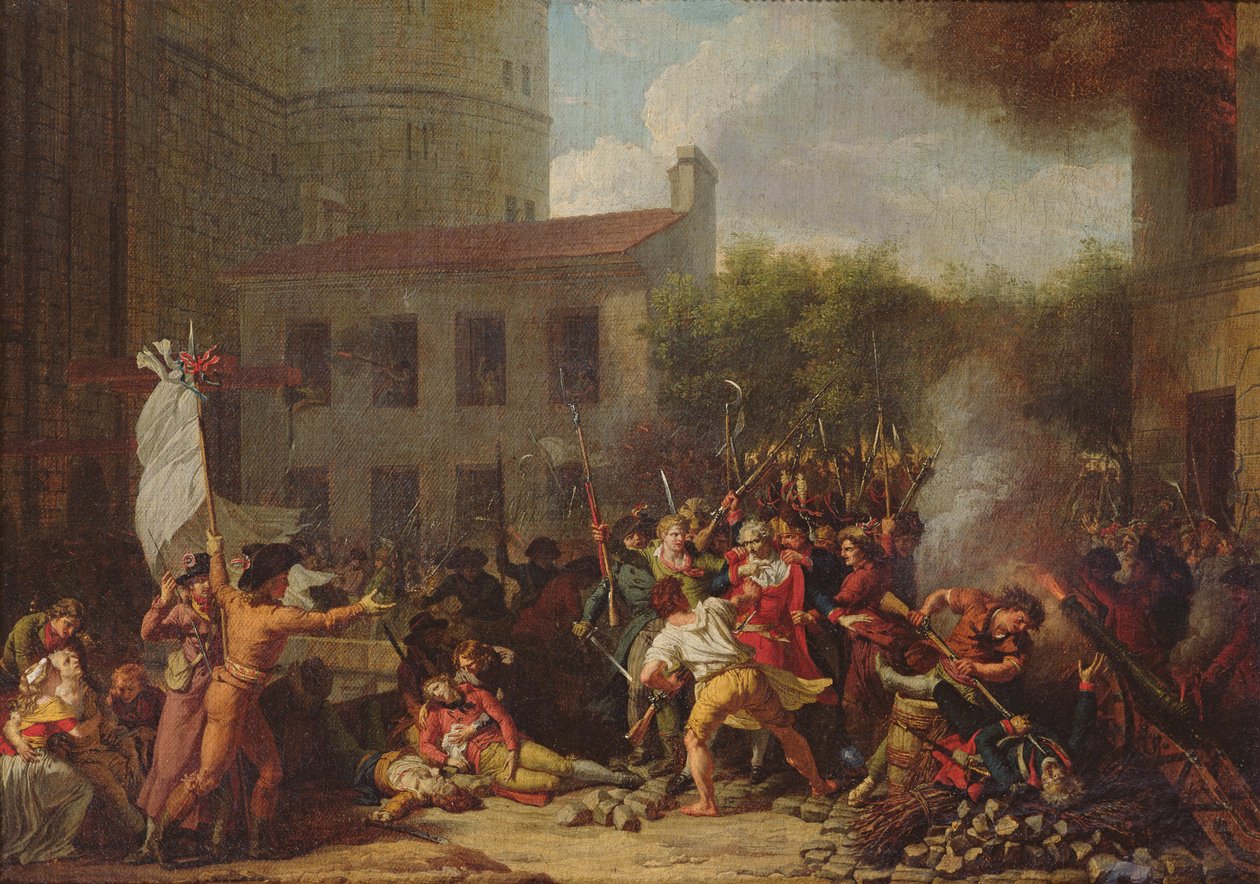 Szturm na Bastylię i aresztowanie Josepha Delaunaya (1752-94) 14 lipca 1789 r. autorstwa Charles Thevenin