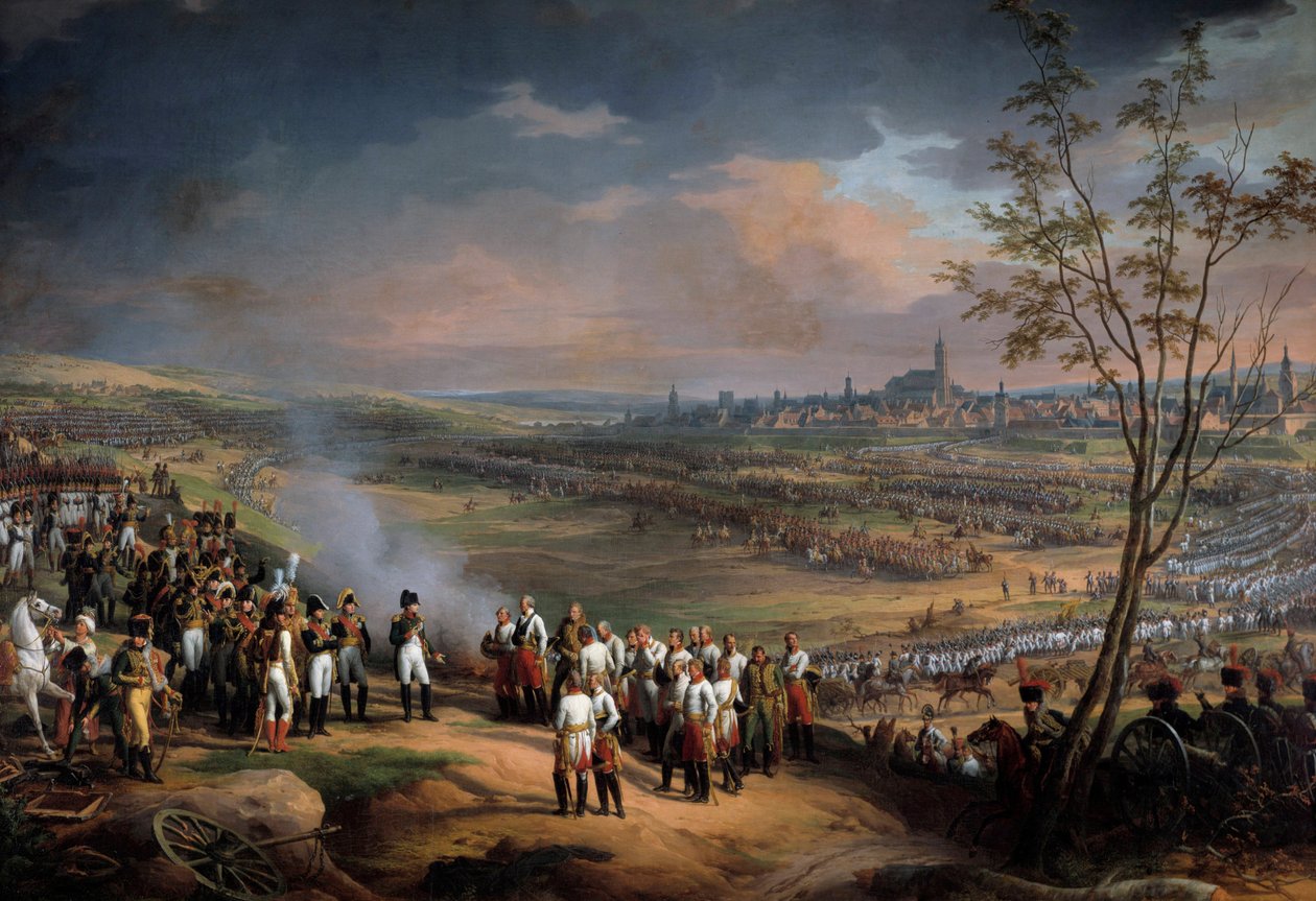 Poddanie się miasta Ulm 20.10.1805 cesarz Napoleon I otrzymał kapitulację generała Macka Detaila. Obraz Charlesa Thevenina (1764-1838) 1815 Nd. 2,48 x 3,82 m - kapitulacja miasta Ulm w dniu 20.10.1805 r. przez cesarza Napoleona I autorstwa Charles Thevenin