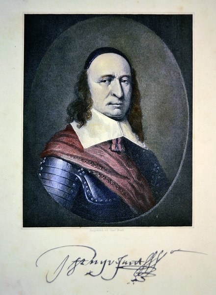 Peter Stuyvesant (kolorowy grawerunek) autorstwa Charles Thomas Burt
