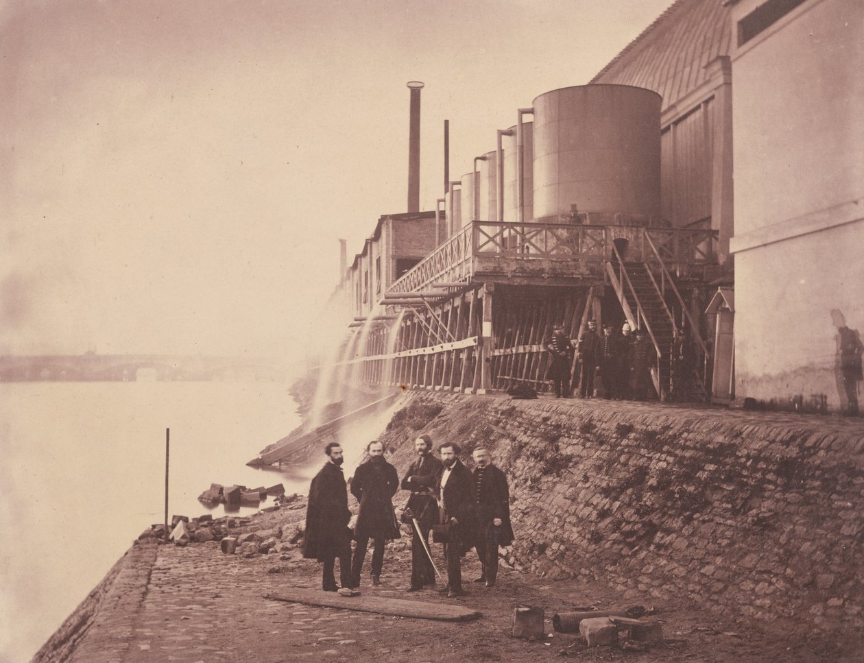 Zbiorniki na wodę na zewnątrz aneksu, Paris Exposition Universelle, 1855. autorstwa Charles Thurston Thompson