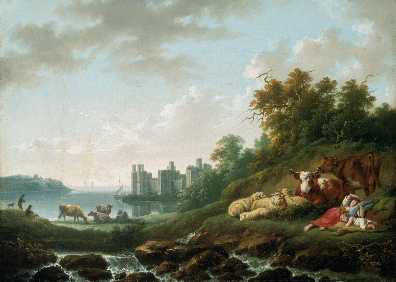 „Zamek Caernarvon”, 1783-1840 autorstwa Charles Towne