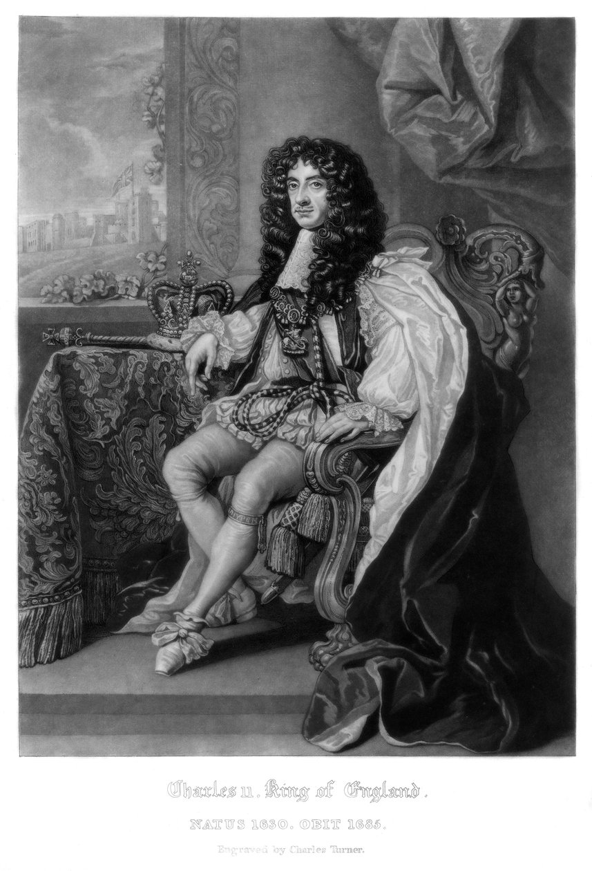 Karol II, król Anglii, 1816. autorstwa Charles Turner